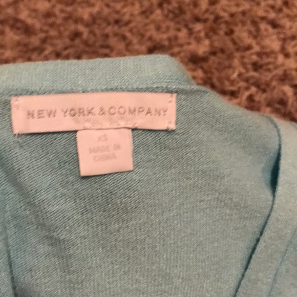 NY&C Aqua cardigan sweater w/ 3/4 sleeves! Sz XS! - Picture 2 of 3